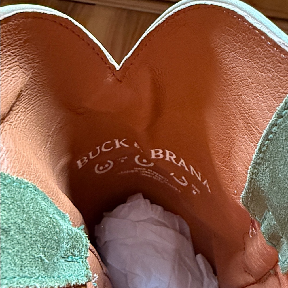 Buck & Brana Tessa Olive Suede Western Cowboy Boots - Picture 12 of 12